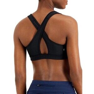 Ideology Womens Sports Bra XXL Black Medium Impact Crossback Scoop Neck NWT